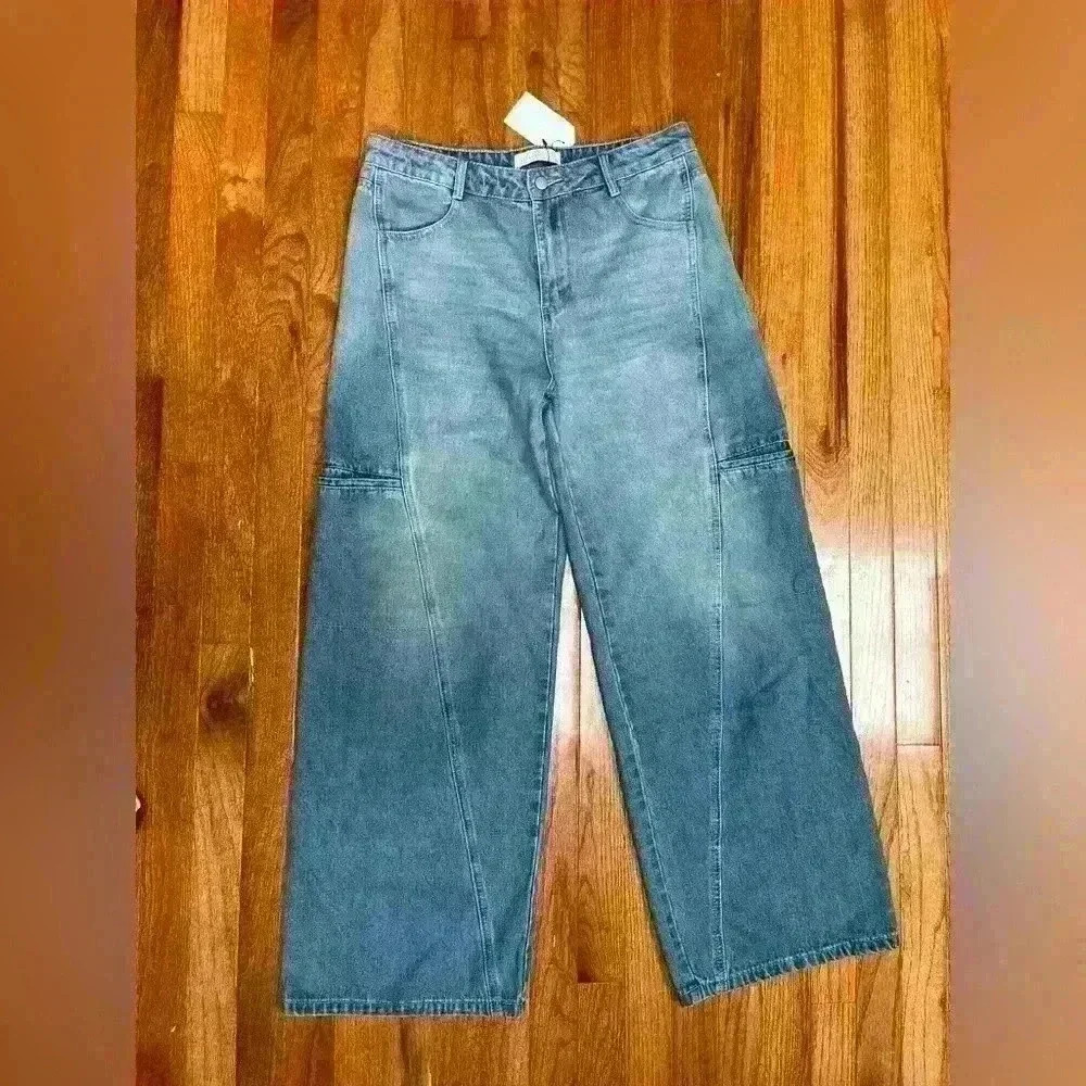 REVERIEE wide leg jeans size L NWT